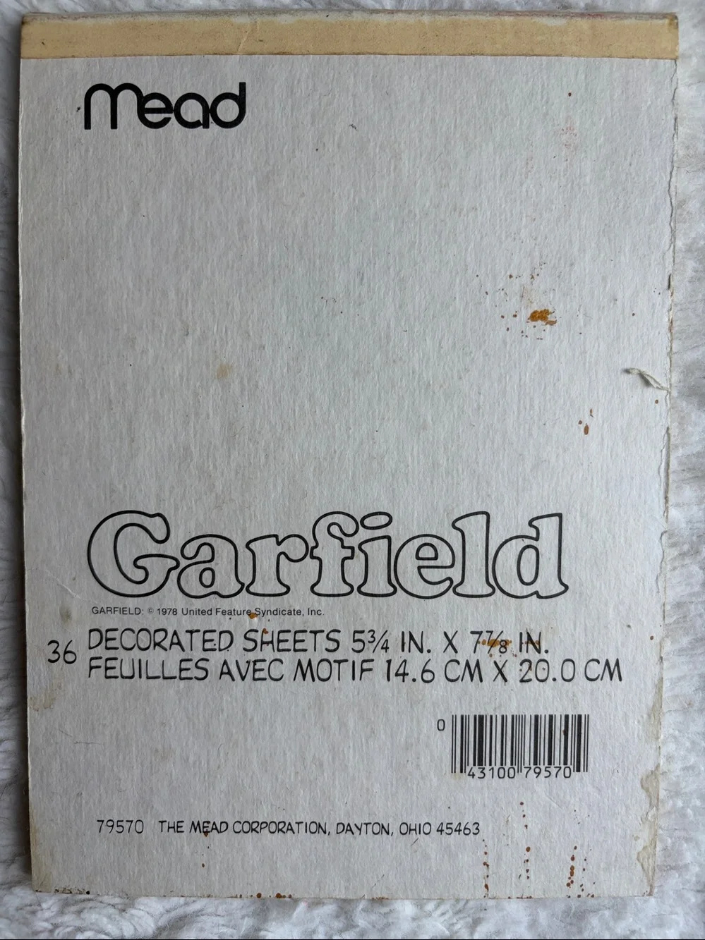 Garfield Vintage Comic Notepad - Bold Orange Cat